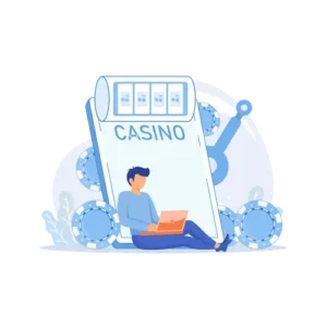 person chooses online casino